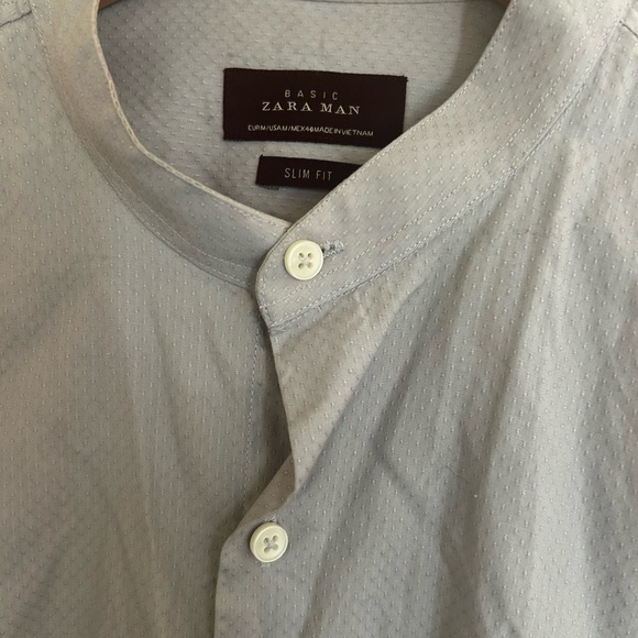 Zara Light Gray Button Down Shirt - Picture 1 of 6